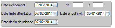 Définition des dates de l'événement